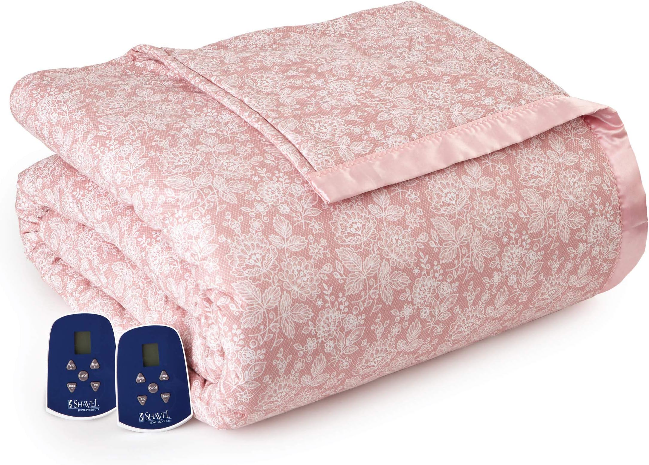 Thermee Micro Flannel Electric Blanket, Romance-Rose, Twin
