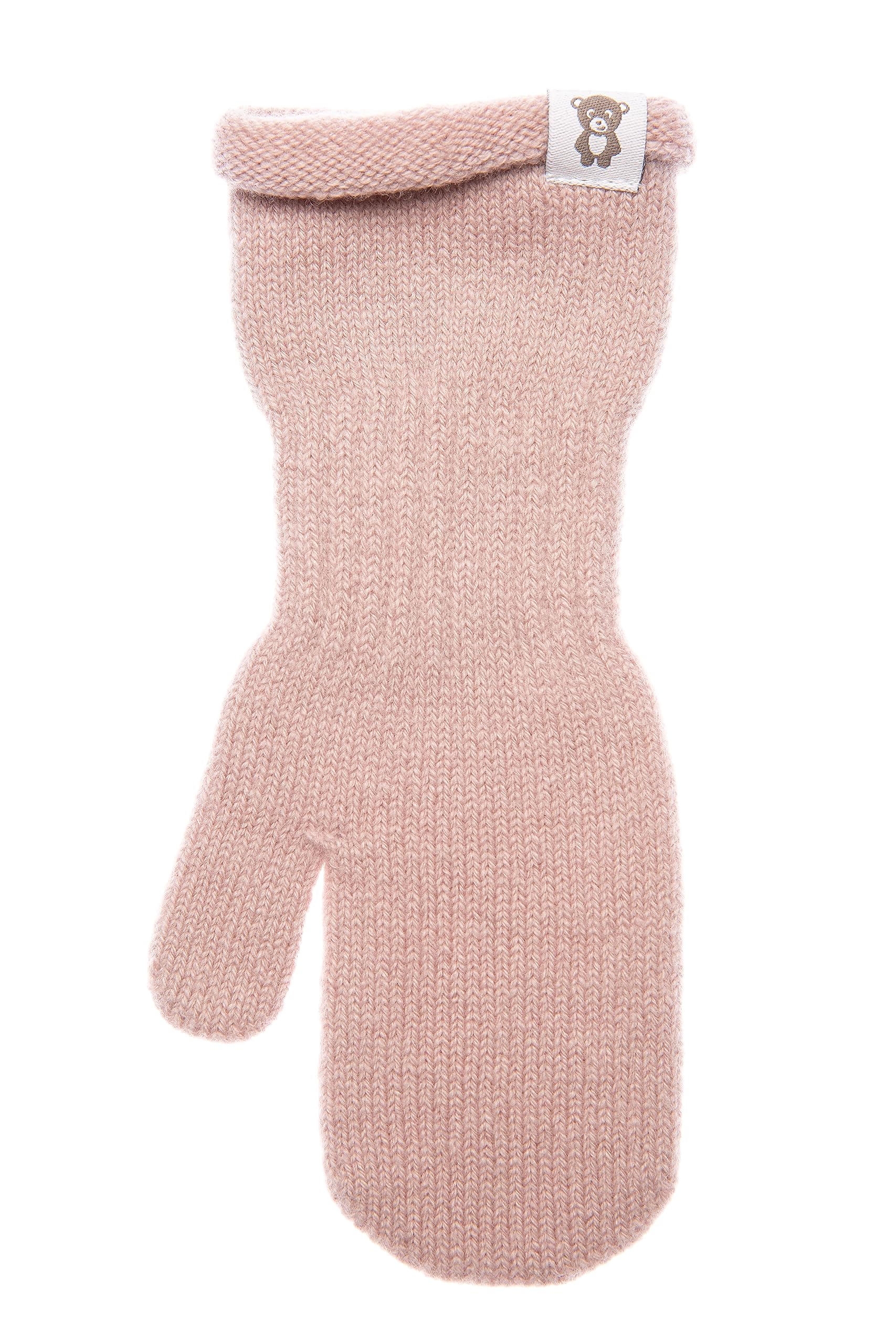 Gants tricotés monocouches en laine pour bébés Gants d’hiver tricotés chauds pour enfants pour garçons et filles 0,5-2 ans Les gants souples et confortables de couleur rose - Taille 3-4