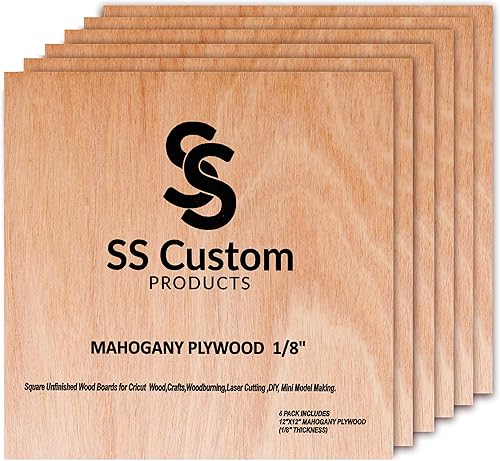 Hojas de tilo de caoba para manualidades de 18 pulgadas, hojas de madera contrachapada de 0.118 in para corte y grabado láser, quema de madera,