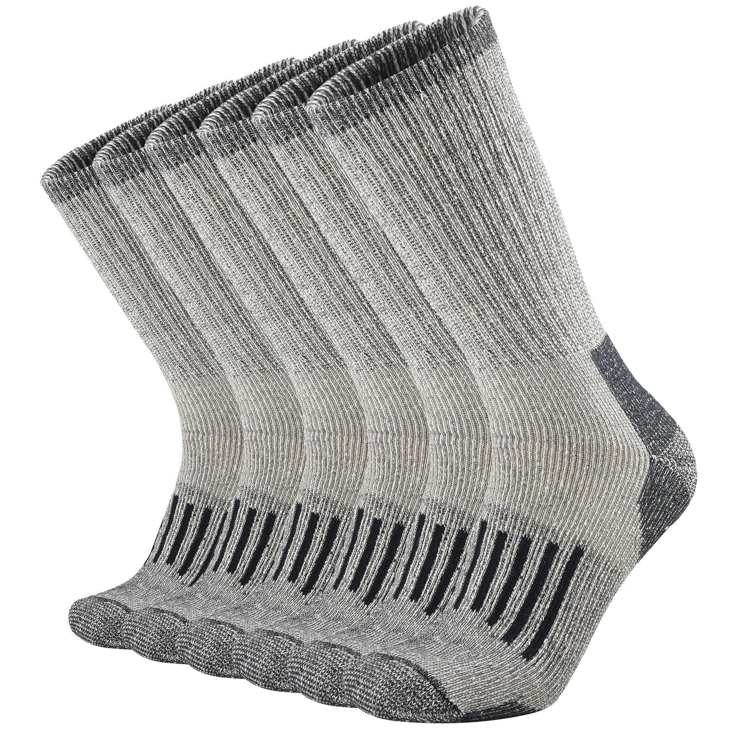 SOX TOWNMen's Merino Wool Cushion Crew Socks Moisture Wicking Control for Outdoor Hiking Work Boot Thermal Warm All Seasons