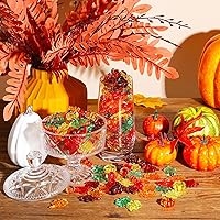 Vista 3 de Frienda 400 piezas de relleno de jarrón acrílico para otoño, mini calabazas, hojas de arce, bellotas de arce, relleno sensorial para manualidades