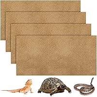 Haull 4-Pack Reptile Carpet Liners 47x24 Inch Coffee - Absorbent Safe Bedding for Bearded Dragons, Tortoises, Lizards, Snakes Terrarium Substrate
