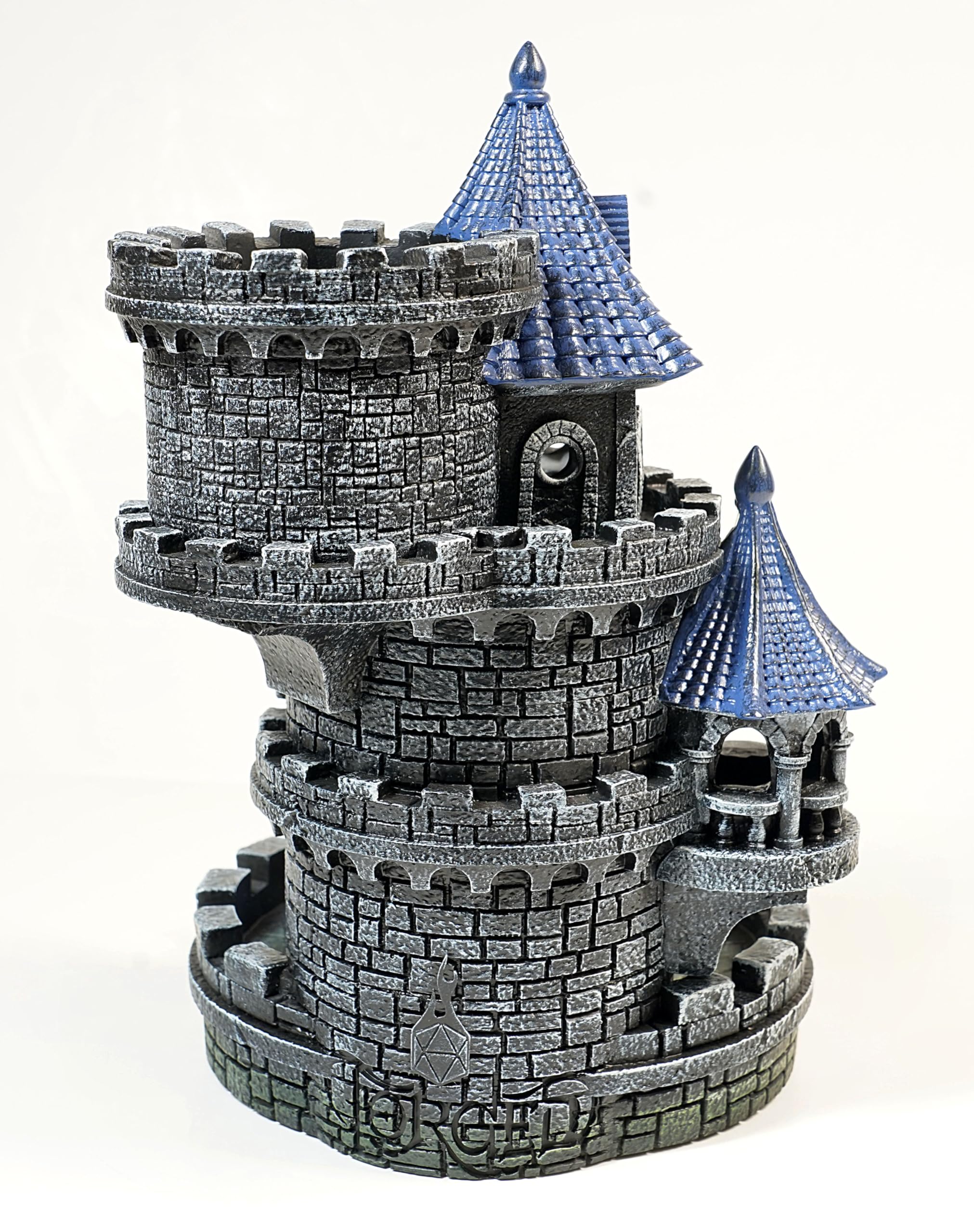 Forged Dice Co. Wizard's Castle Dice Tower - Dipinta a mano - Adatto per dadi Dungeons and Dragons - Blu