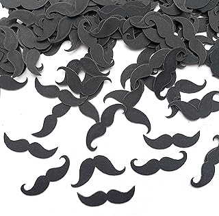 Little Mustache Themed Black Paper Cardstock Confetti (0.5 oz) for Lumberjack, Little Man Parties by Nerdy Words