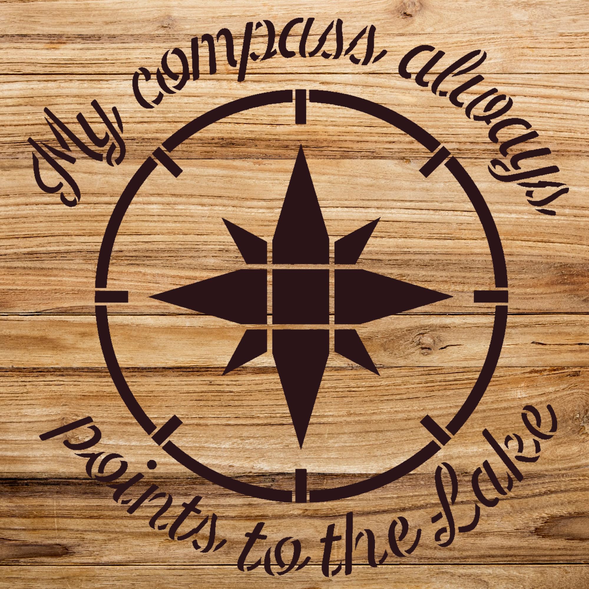 Compass Stencil Pattern for Wood and Walls, Reusable Mylar Template, Ideal for DIY Home Decor and Nature Lover Crafts - Size A1 (23.4