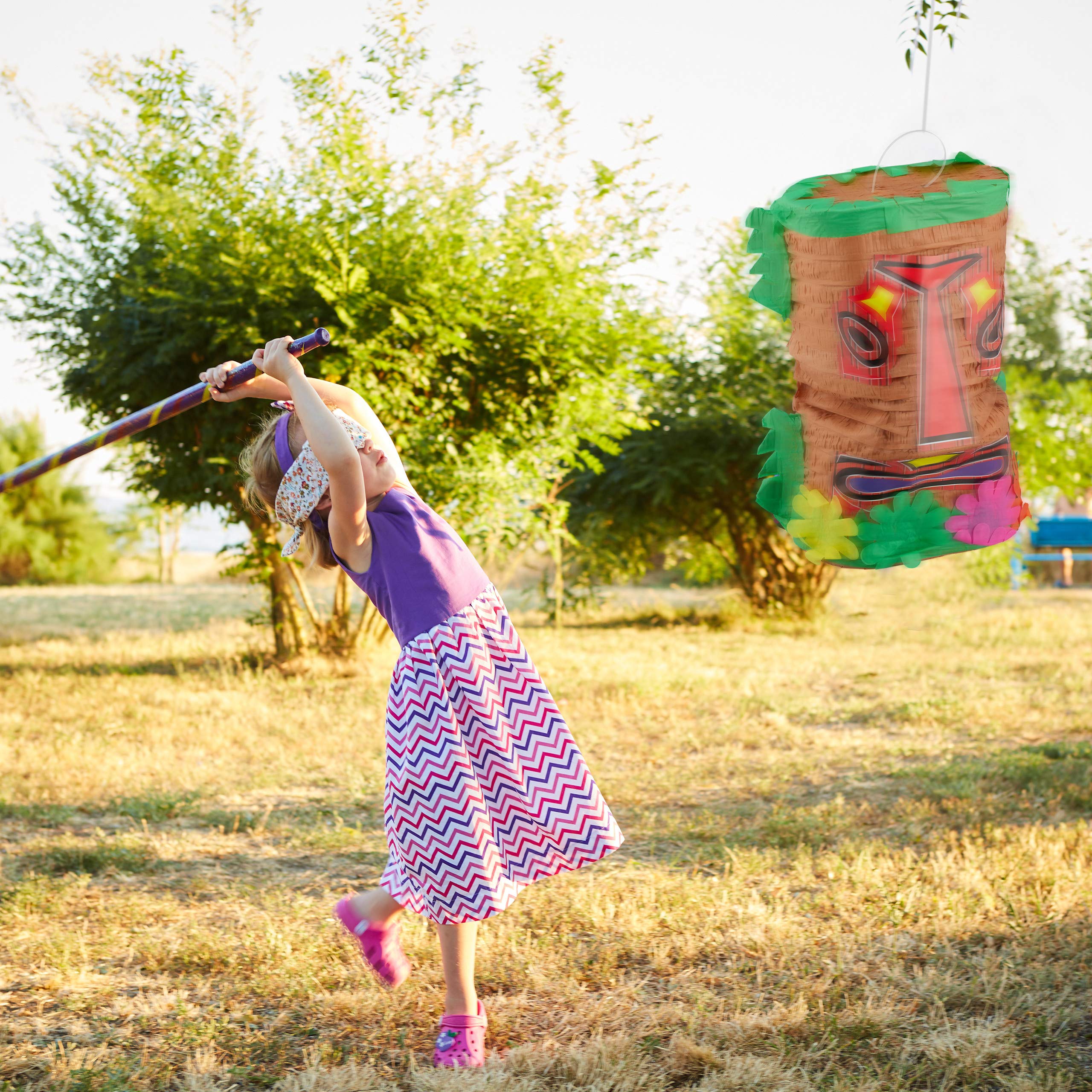 3 Piñatas Tiki, Piñatas grandes Cumpleaños para rellenar y golpear, Piñatas Hawái, Piñatas colgantes, café, multicolor