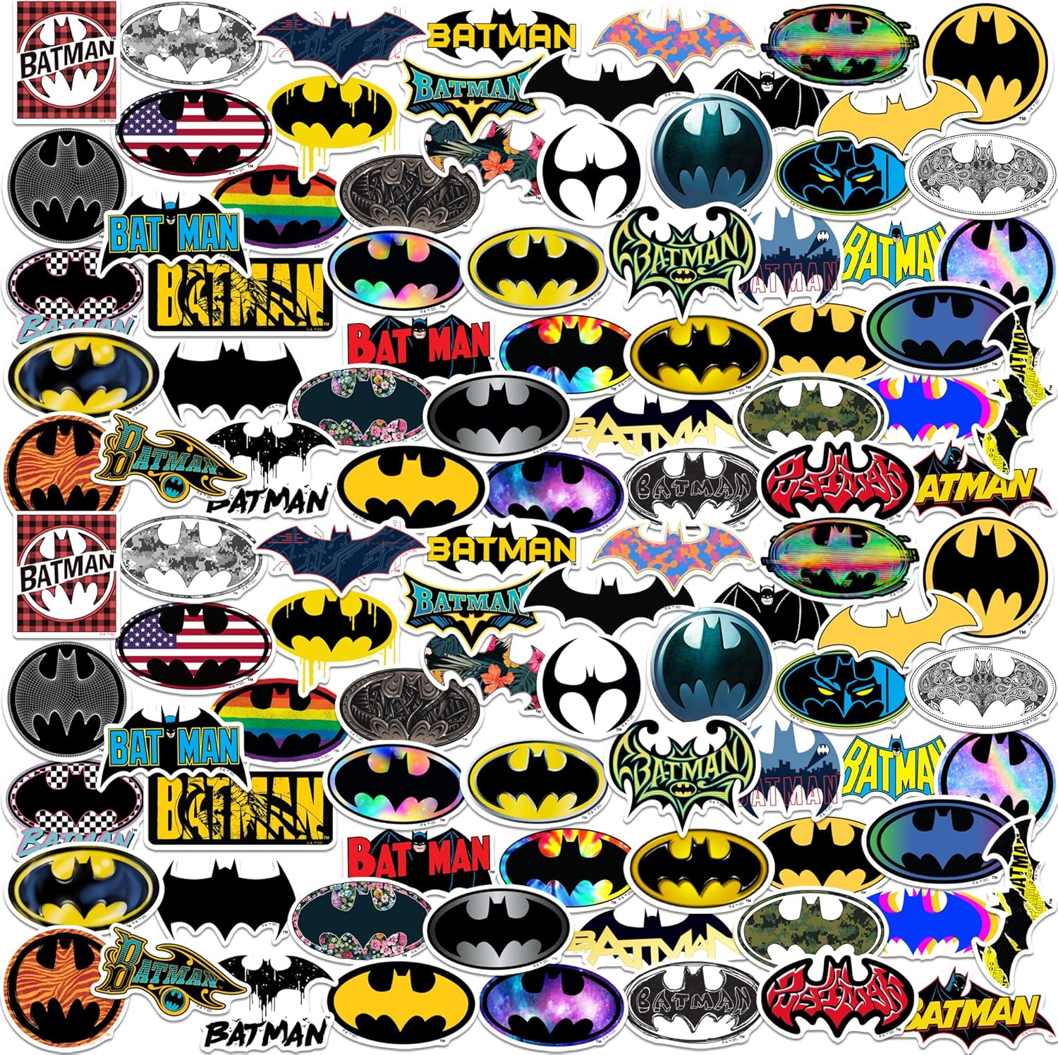 Batman Logo Sticker Pack – Die-Cut Large Deluxe Vinyl Stickers Variety Pack for Laptop, Water Bottle, Scrapbooking, Tablet, Indoor & Outdoor – Set of 150