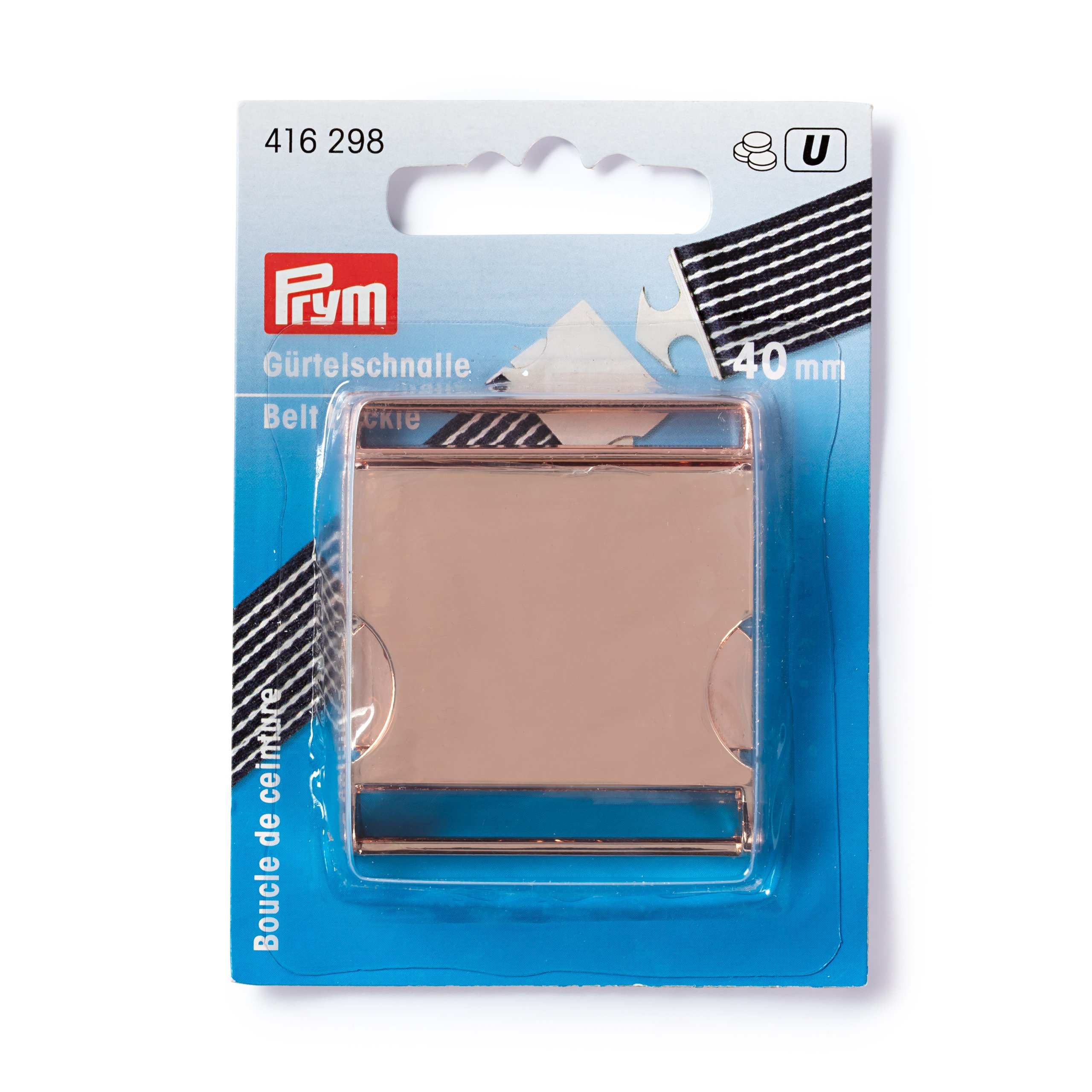 Prym Fibbia della Cintura 40 mm, Metallo, Oro Rosa, 12 x 5 x 3 cm