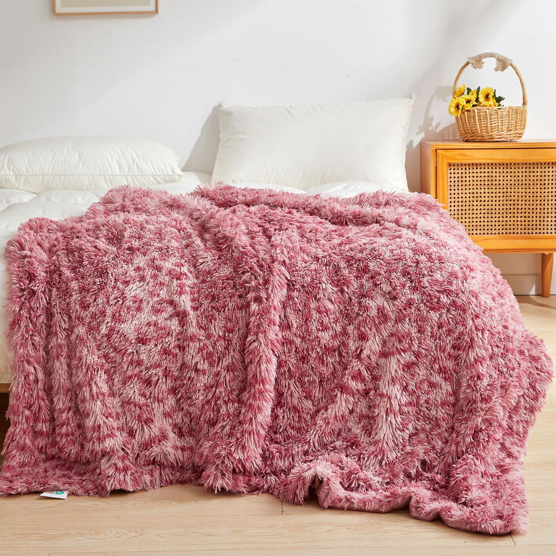 XeGe Luxus Kunstfell Leopardenmuster Decke 152x228 cm, Weiche Gepardenmuster Bettdecke Plüsch Deko Kuscheldecke für Schlafzimmer Wohnzimmer, Süße Flauschige Tierdruck Felldecke, Pink