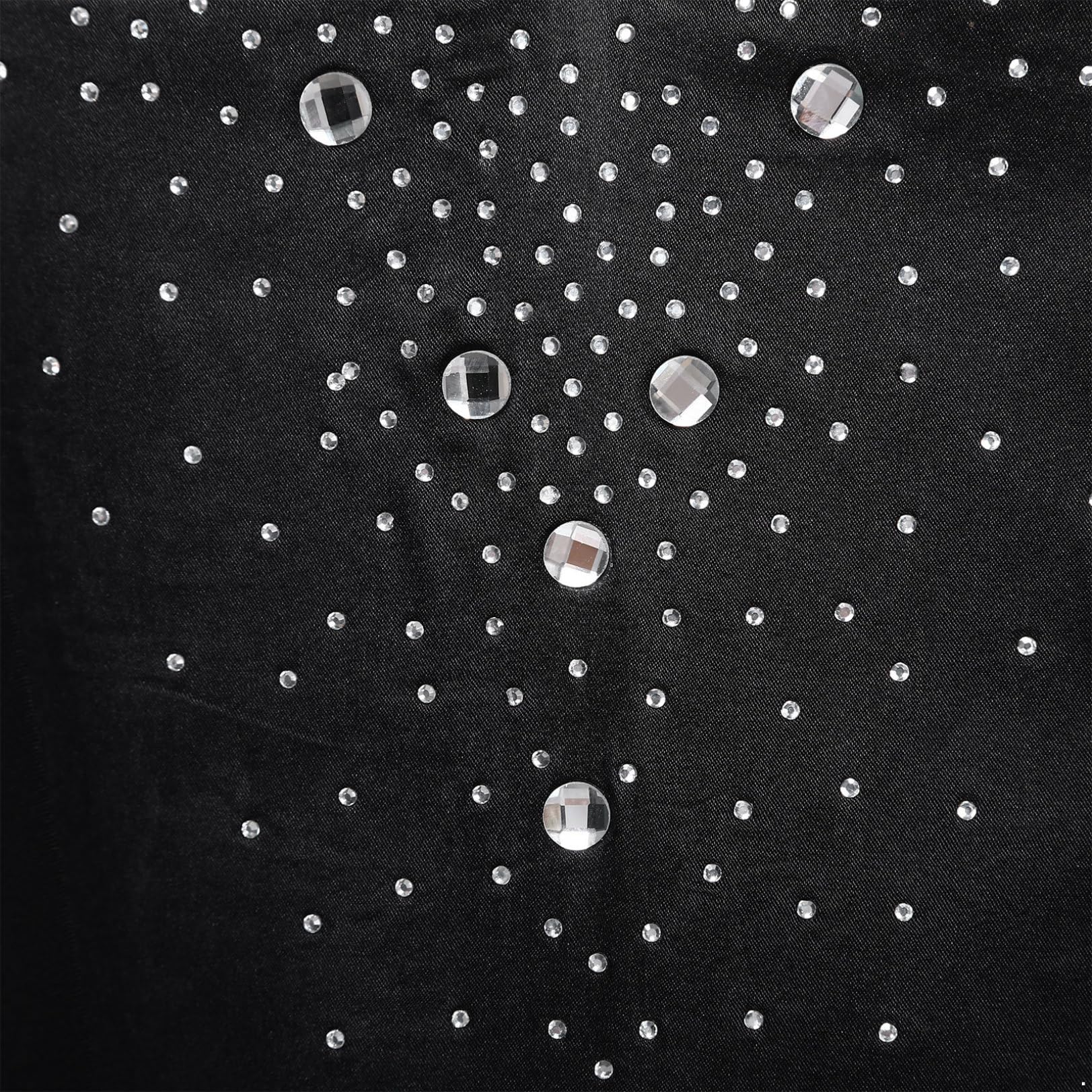 renvena Camiseta de baile latino para hombre, manga larga, con cuello en V, con purpurina, camiseta de baile, traje de danza