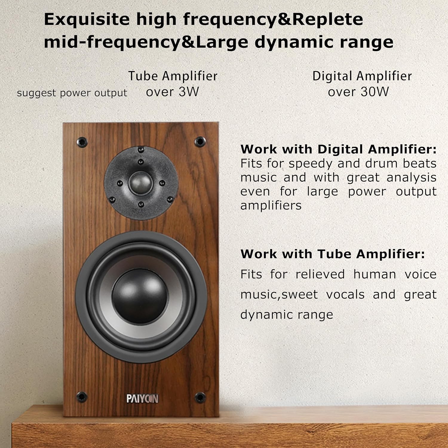 Bookshelf Loudspeaker Paiyon Speakers PAIYON 70W Passive Bookshelf