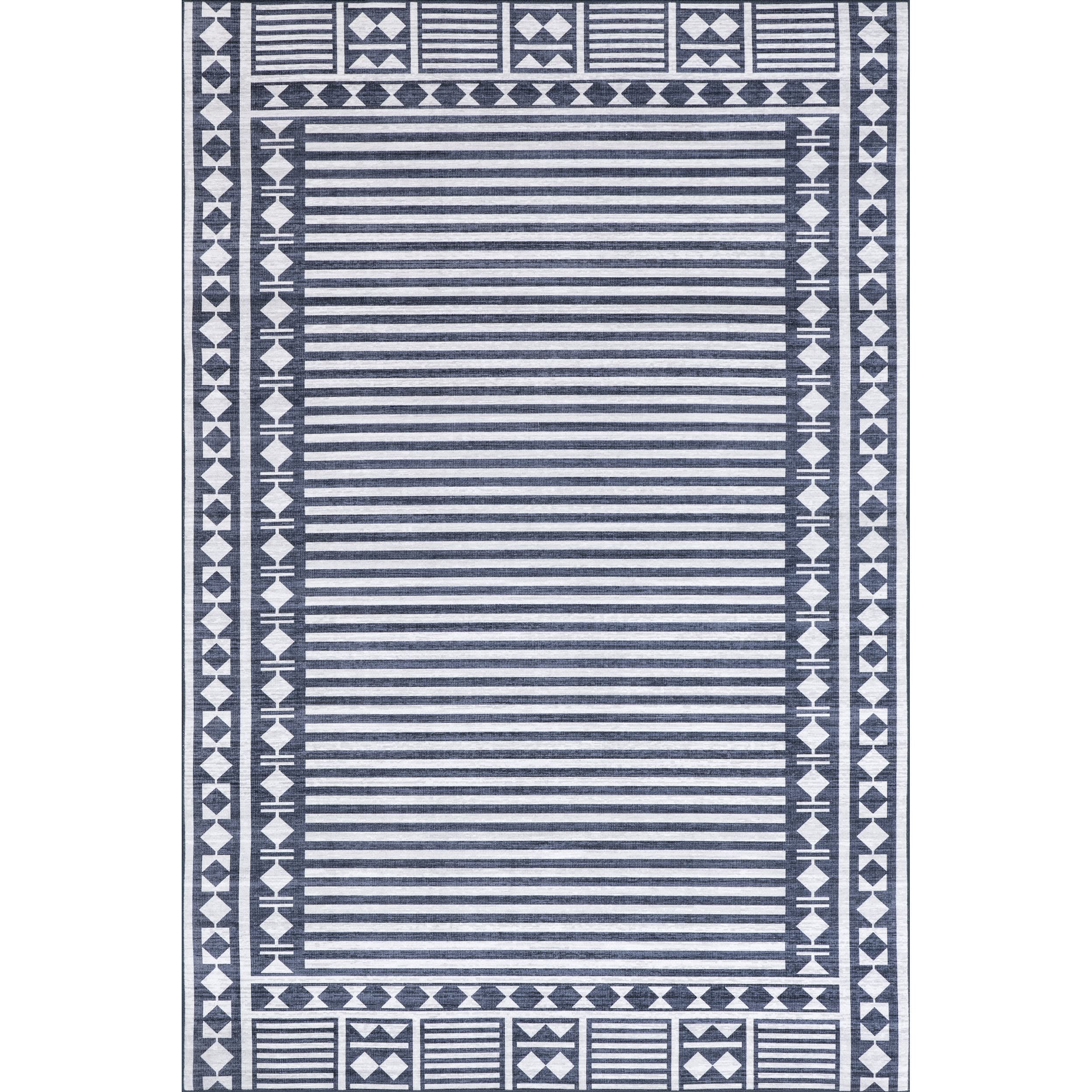 nuLOOM Lacie Multi Striped Machine Washable Indoor/Outdoor Area Rug, 4x6, Blue