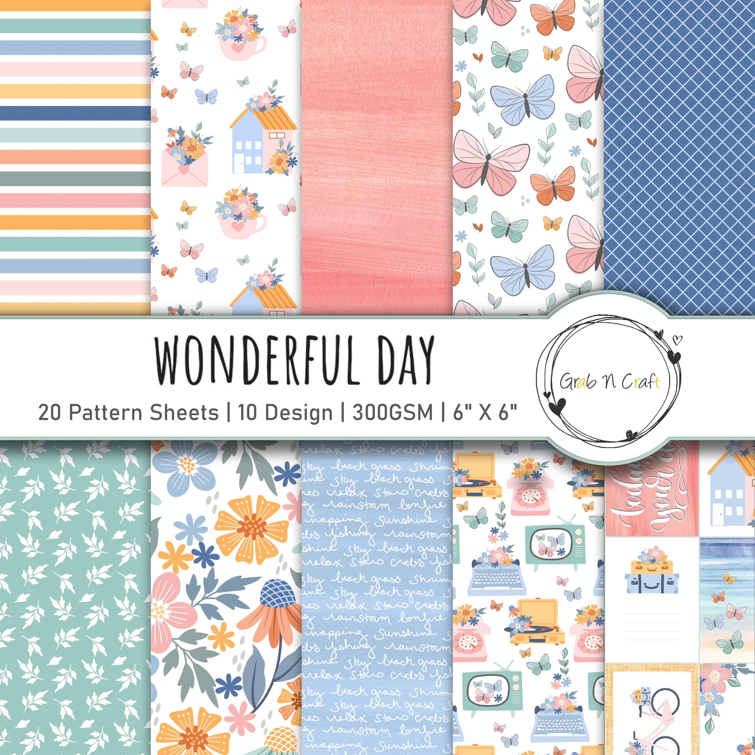 Scrapbook Paper Pack - 21 Sheets, 6x6 Inch -16 Scrapbook Paper Pack - 21 Sheets, 6x6 Inch -16