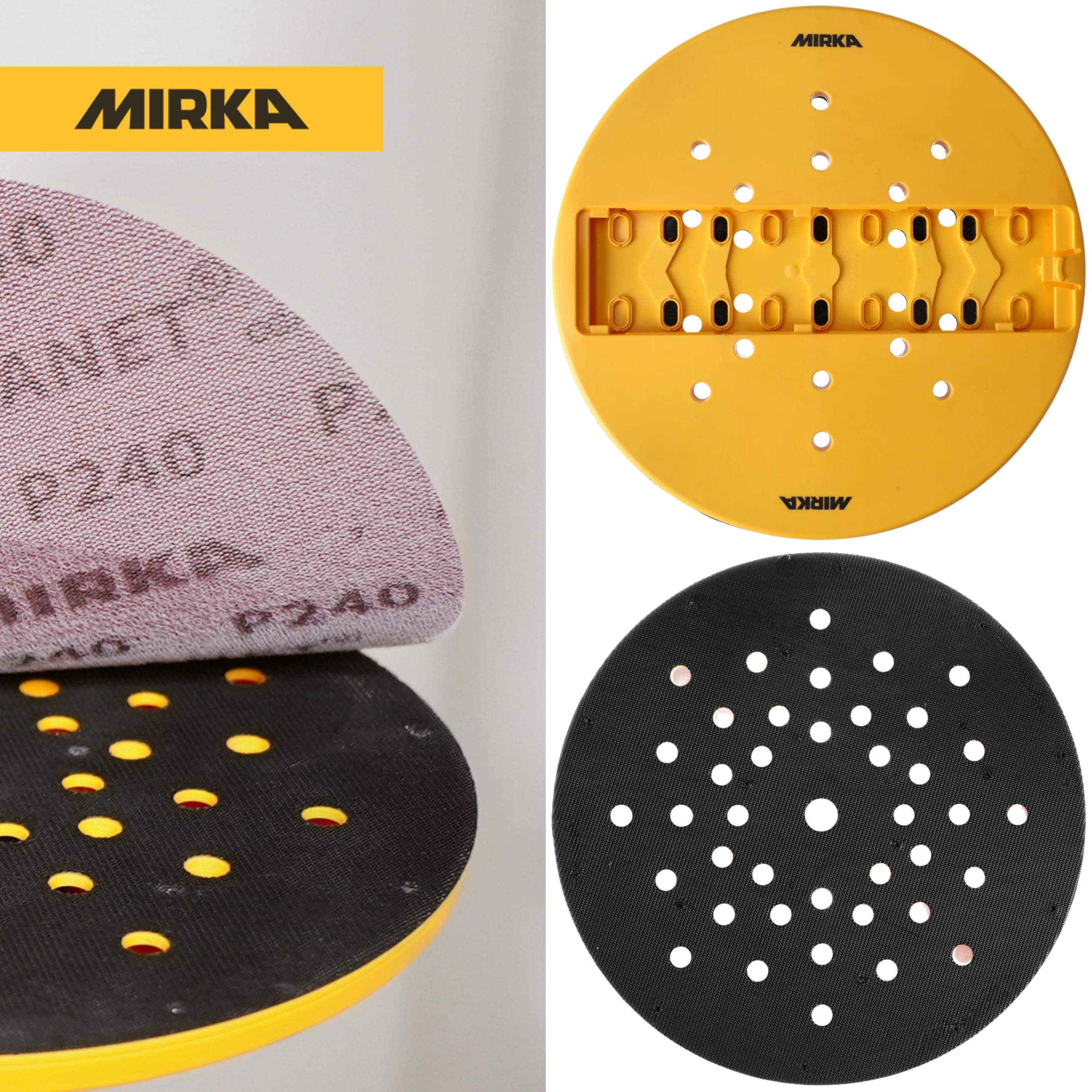 Mirka Platorello Ø 225 mm con fissaggio a strappo/Per levigatrice manuale DecoSander/Per la finitura liscia di pareti e soffitti, cartongesso, lavori di dettaglio / 8393801221