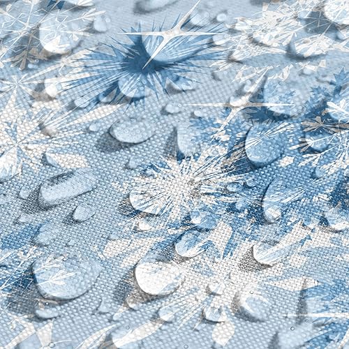 Miniatura 4 de Ambesonne Camino de mesa y manteles individuales de copo de nieve, ilustración de vacaciones de invierno sobre fondo abstracto, juego para