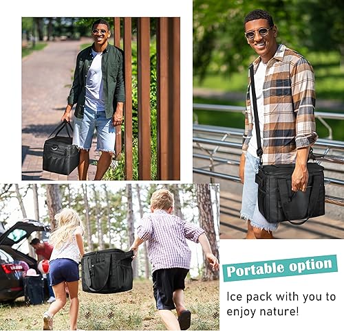 Miniatura 6 de Tirrinia Bolsa térmica grande aislada  Caja térmica a prueba de fugas para exteriores para mujeres y hombres  Bolsa de congelador portátil con