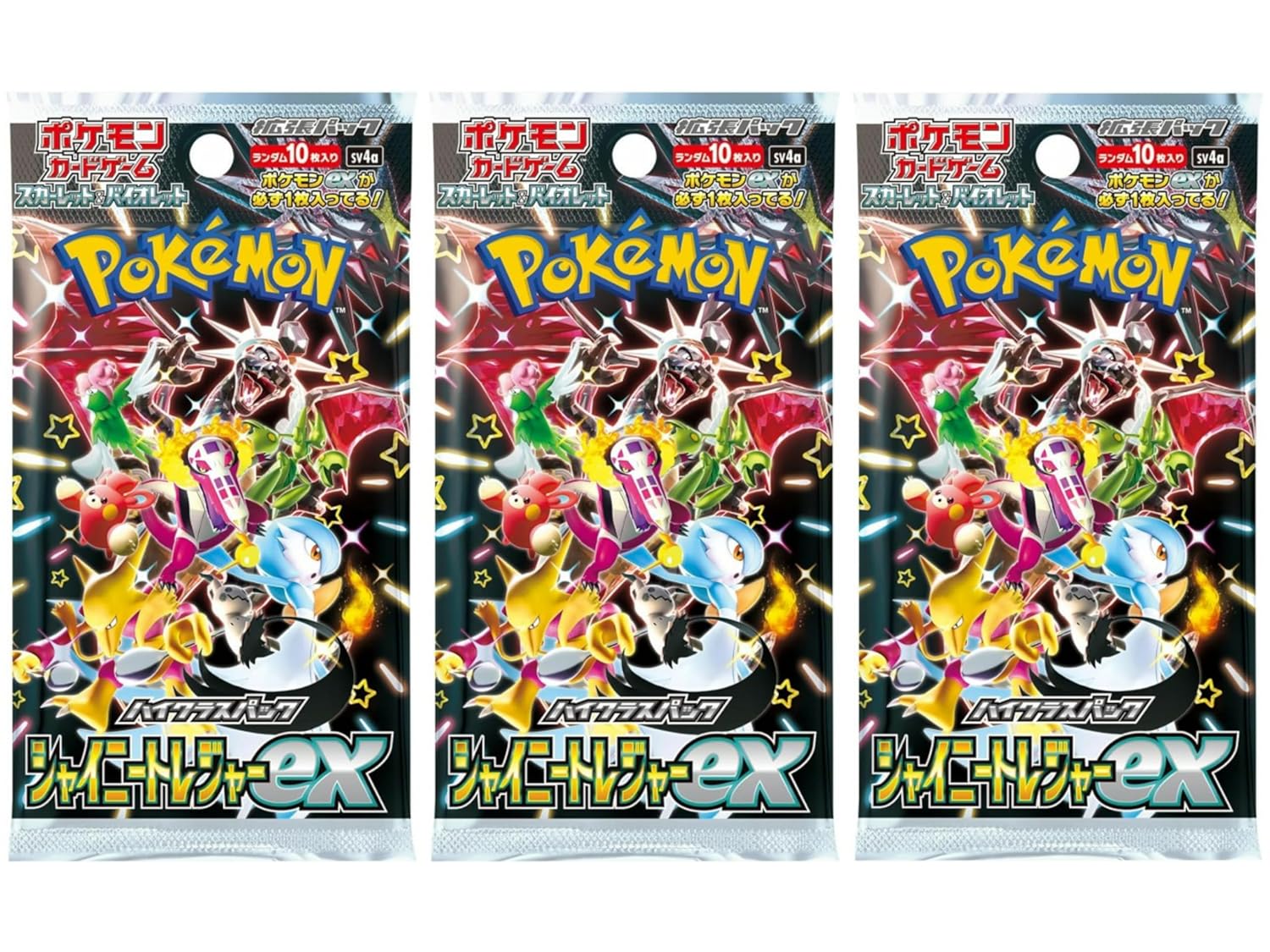 3 Packs Pokemon Card Game Japanese High Class Shiny Treasure SV4a Booster Pack 10X3 Cards