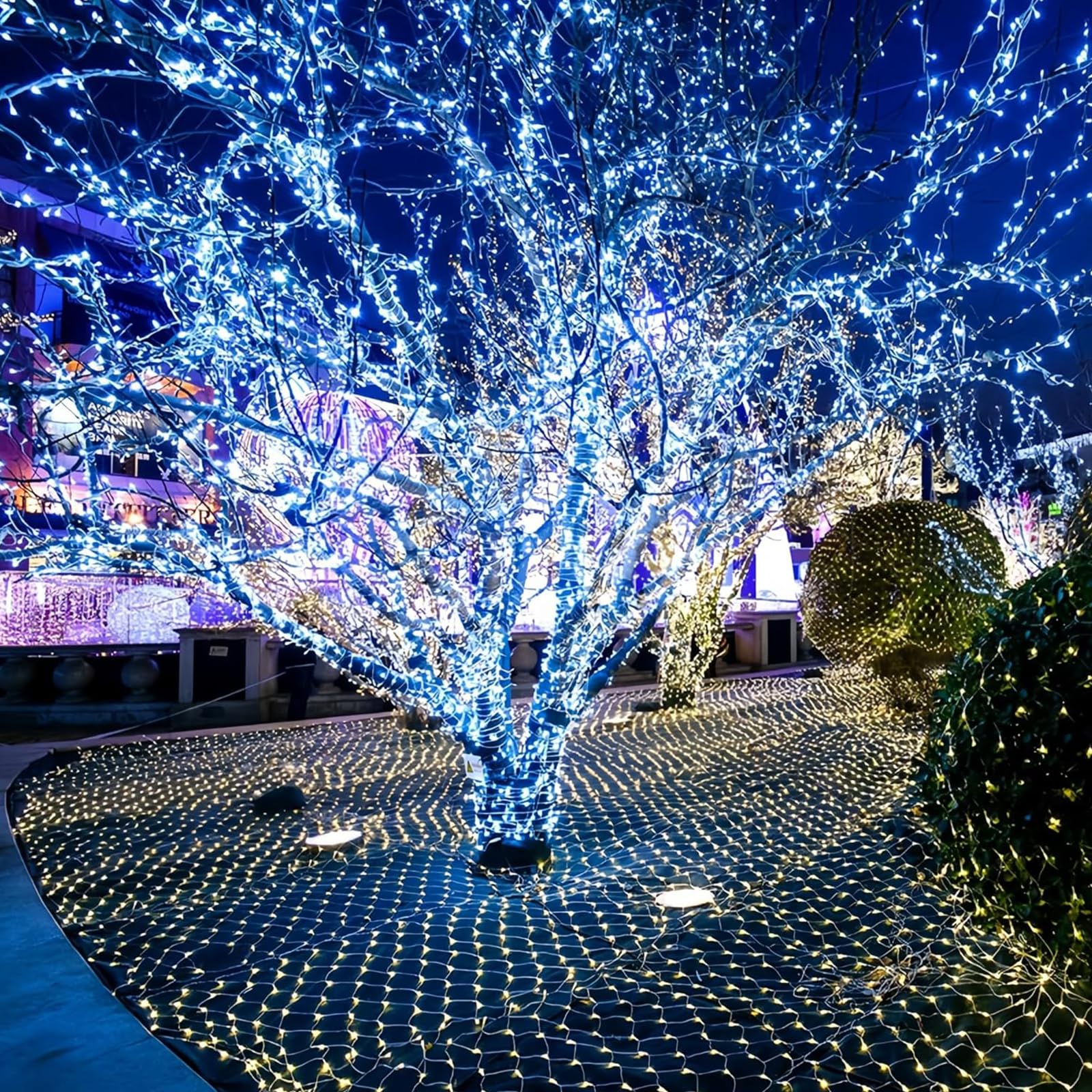 Girlanda świetlna do wnętrz, 50 m, 500LED, zewnętrzna, IP65, wodoodporna, 8 trybów, girlanda dekoracyjna, do domu, choinki, ogrodu, na wesele, zimna biel