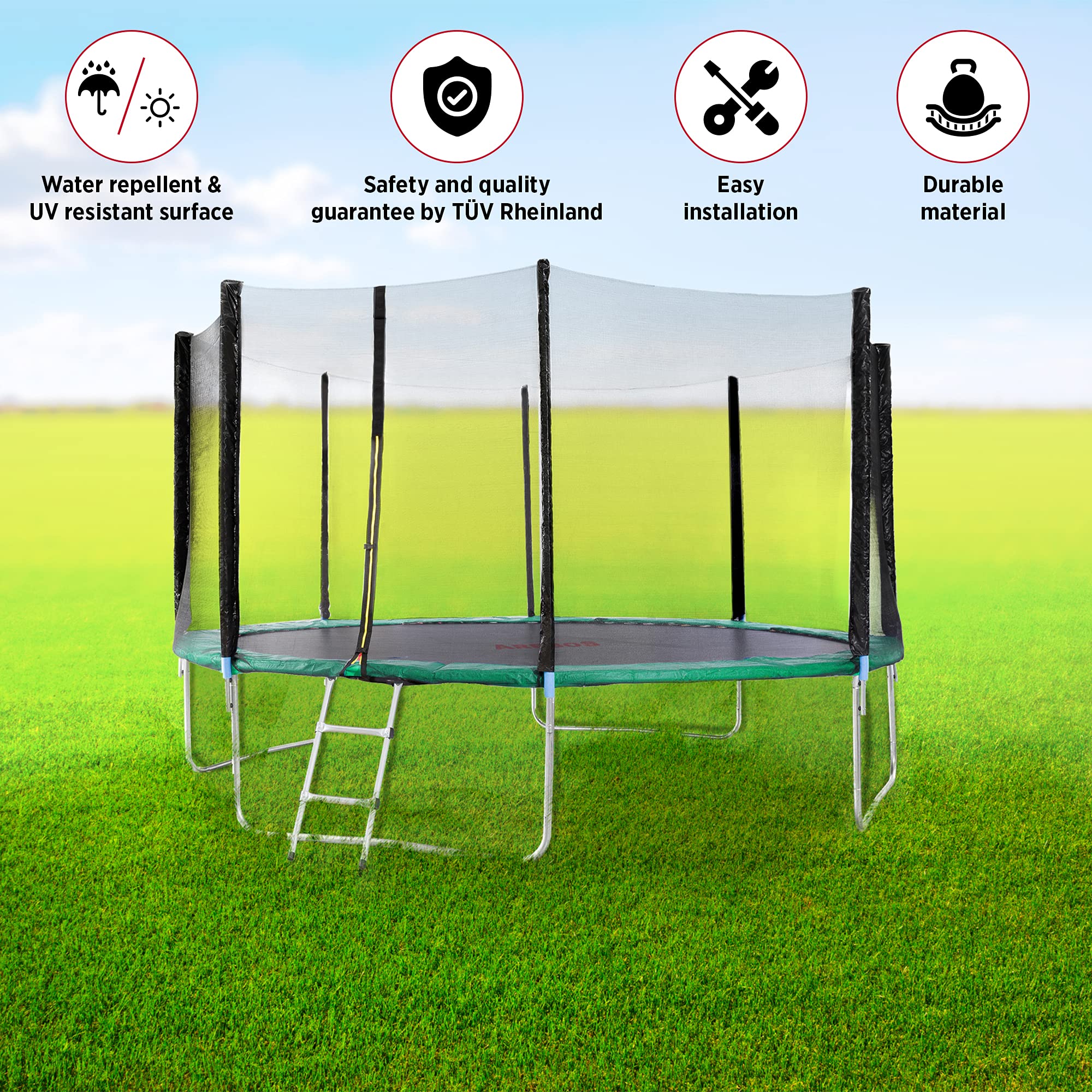 Arebos Copertura per trampolino / 183, 244, 305, 366, 396, 427, 457 o 487 cm/verde