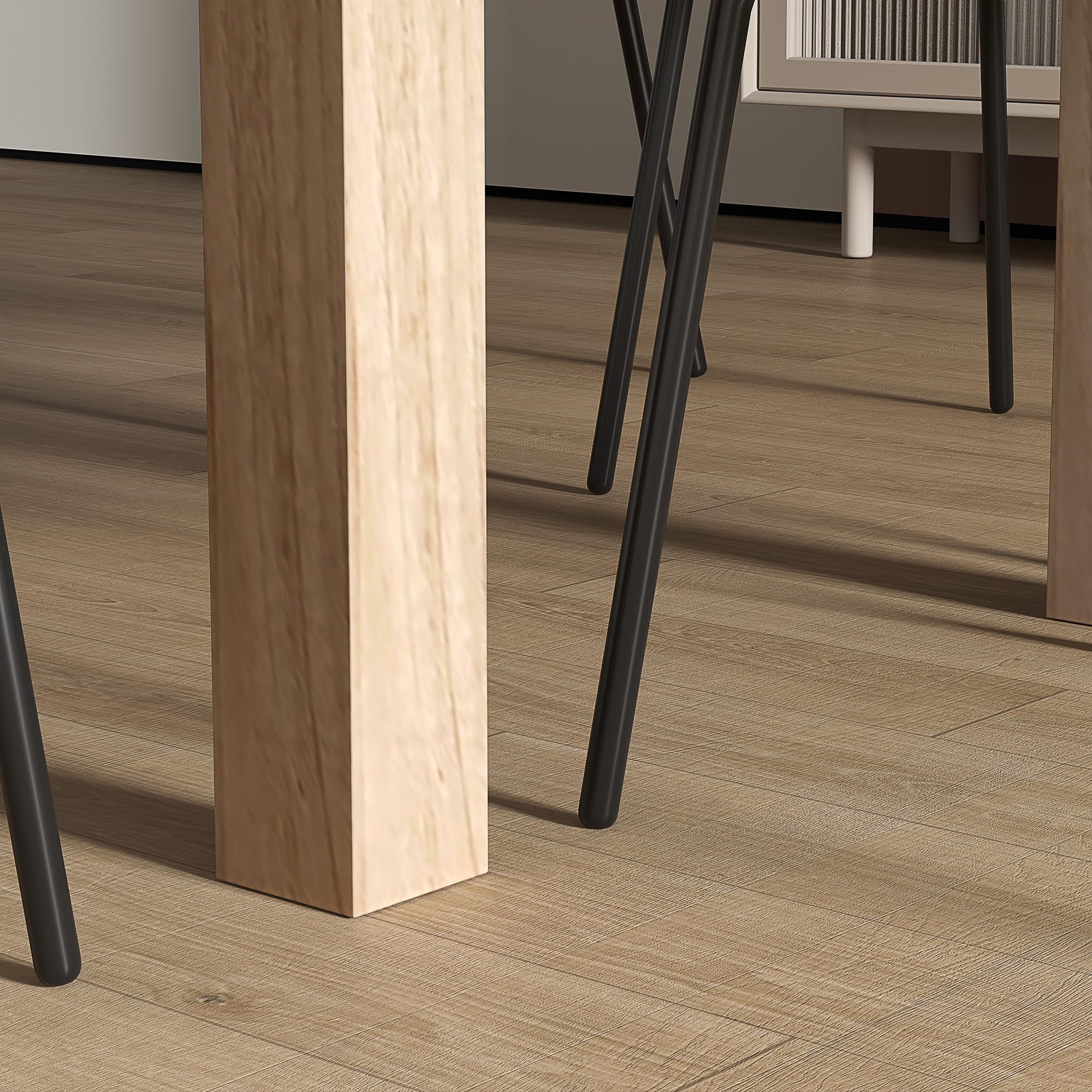 HOMCOM Mesa de Comedor para 6 Personas Salón Cocina 140x80x78 cm Natural | Mesa de Cocina, Tablero Laminado