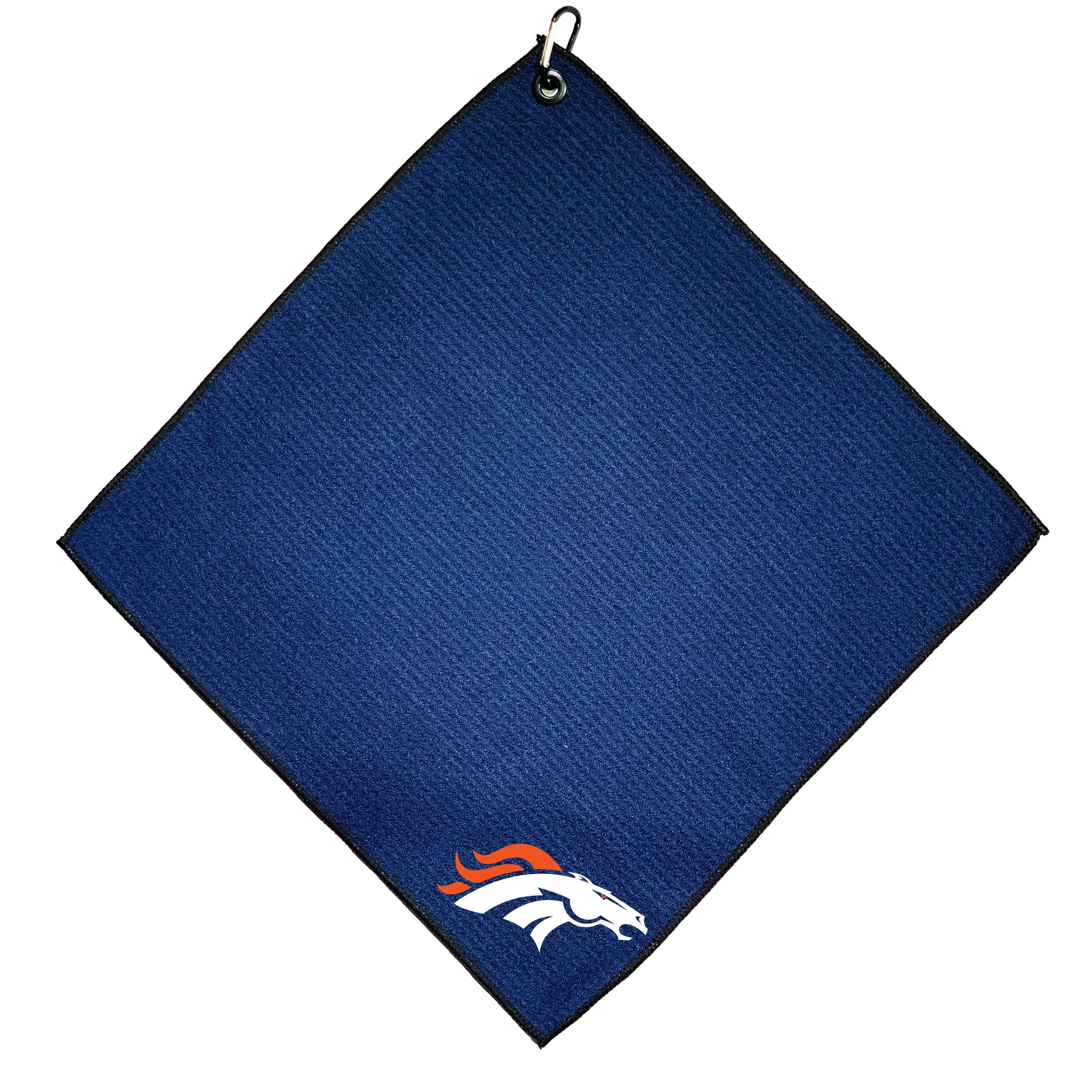 Team Golf NFL Denver Broncos 15x15 Golf Towel with Carabiner Clip, Premium Microfiber with Deep Waffle Pockets, Superior Water Absorption and Quick Dry Golf Cleaning Towel — image 1