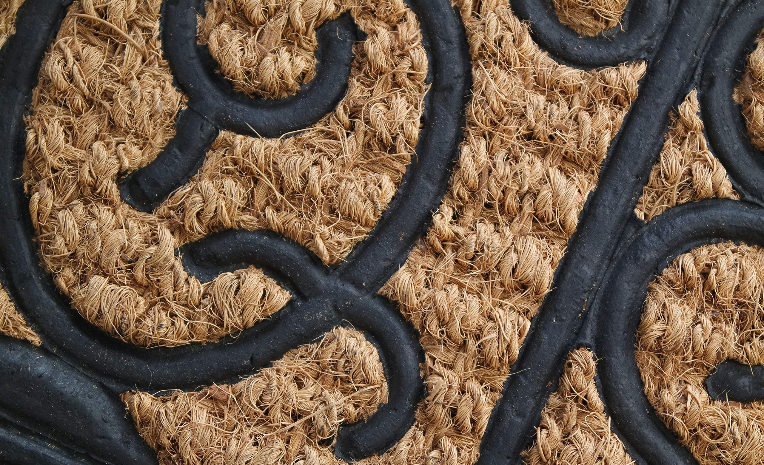 Zerbino indiano in cocco cm 60x40 floreale rosa door mat