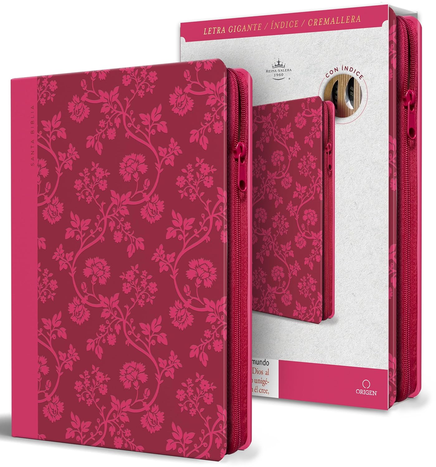 Biblia RVR 1960 letra gigante, tamaño manual, símil piel rosada, cremallera, índice / Spanish Bible RVR 1960 Giant Print, handy Size, Pink Leathersoft (Spanish Edition)      Bonded Leather – January 13, 2026