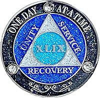 Vista 40 de (Años 1-50) AA Moneda de recuperación de 29 años, Medallón de Alcohólicos Anónimos, Moneda de Metal, Chapado en Color Plata, Moneda de Metal