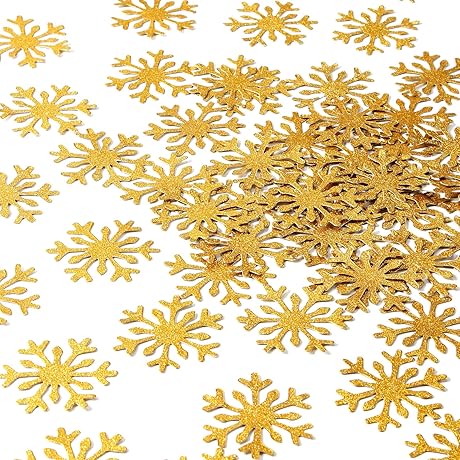Gold Snowflake Party-Decorations Christmas Confetti