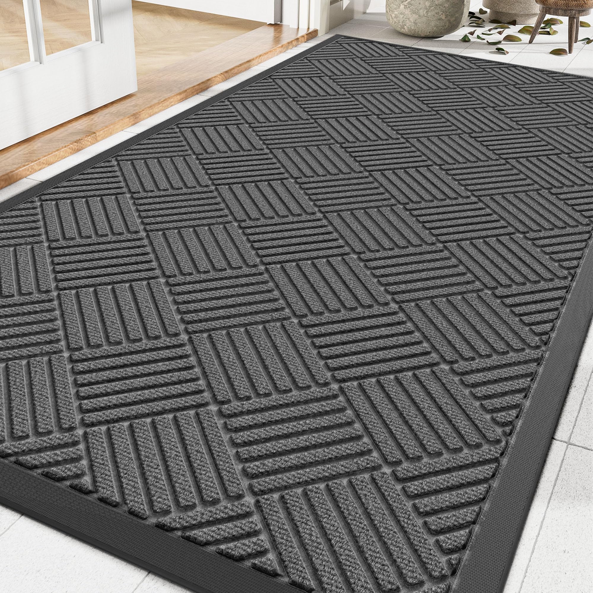 Amyracel Front Door Mat 3'x4', Heavy Duty Waterproof Commercial Floor Mat