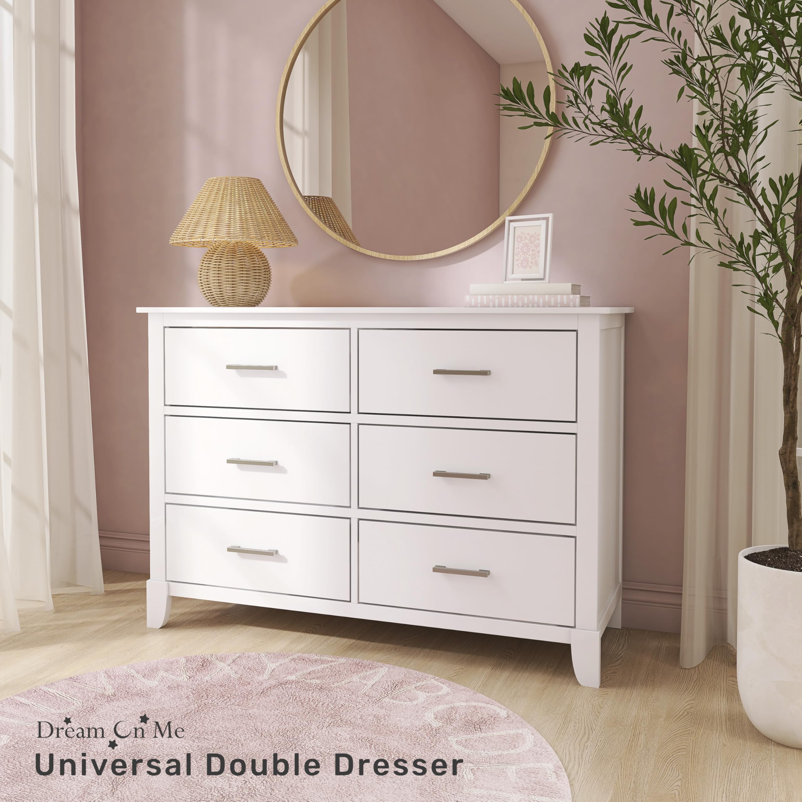 Dream On Me Cleo Double Dresser in White