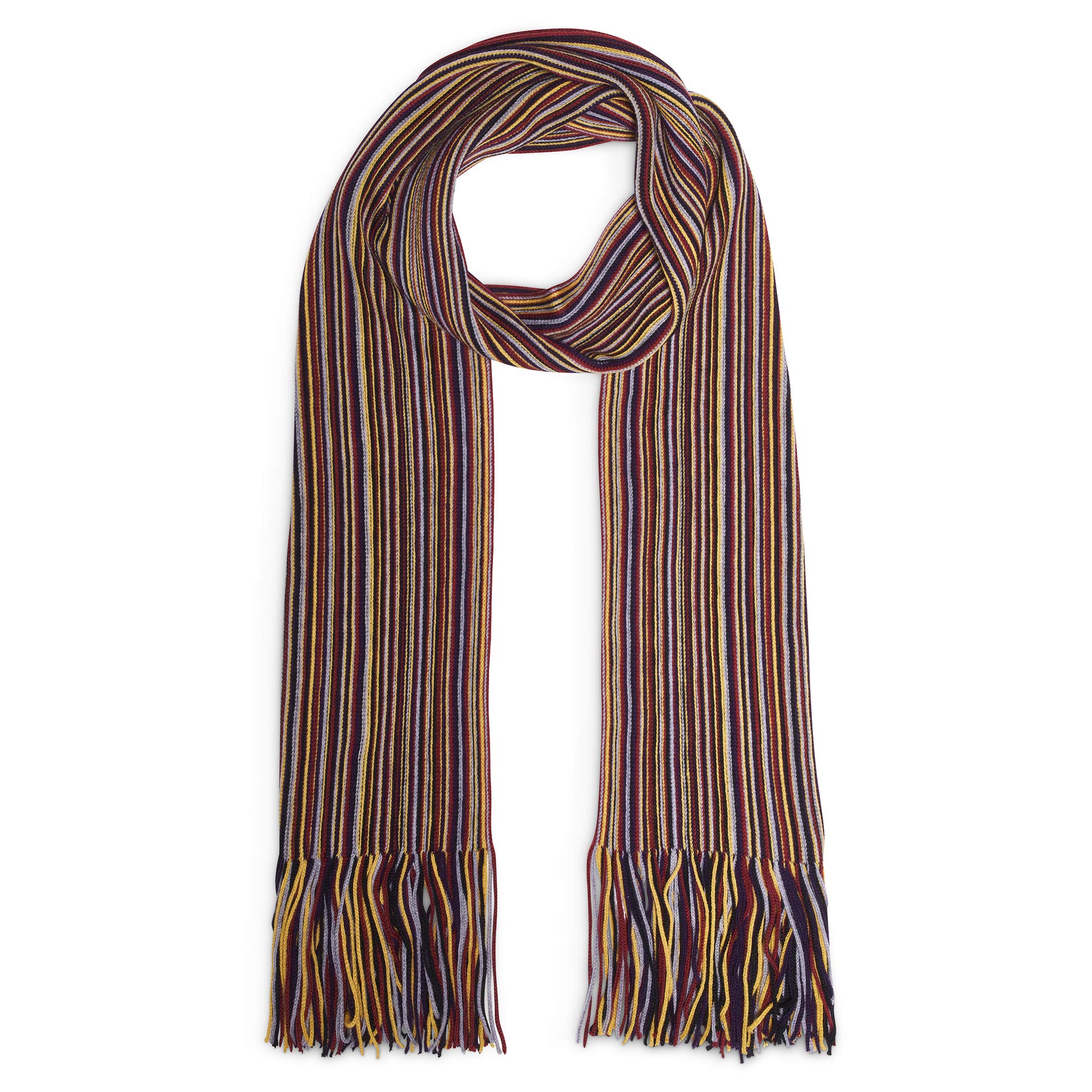 Bufanda de Hombre en Lana Merino Extra Fina - de Rayas para Invierno