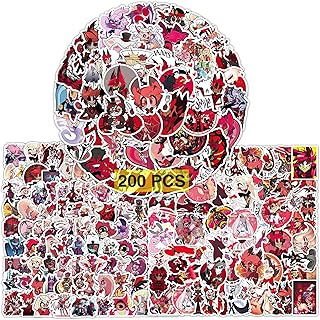 Pounchi Hotel Cartoon Stickers (200 Pcs) Cool Cartoon PVC Sticker, Gifts for Laptop Water Bottle Skateboard Party Supplies Decorations Teens Kids