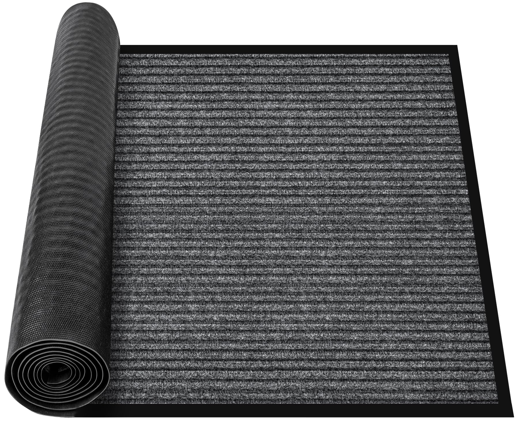MYFAMIREA Commercial Floor Mat 3' x 5' Extra Large Front Door Industrial Rug Heavy Duty Brush Step Entrance Mat Weather Utility Rug with Non Slip Rubber Backing Low Profile for Entryway, Charcoal Grey — Amazon image 8