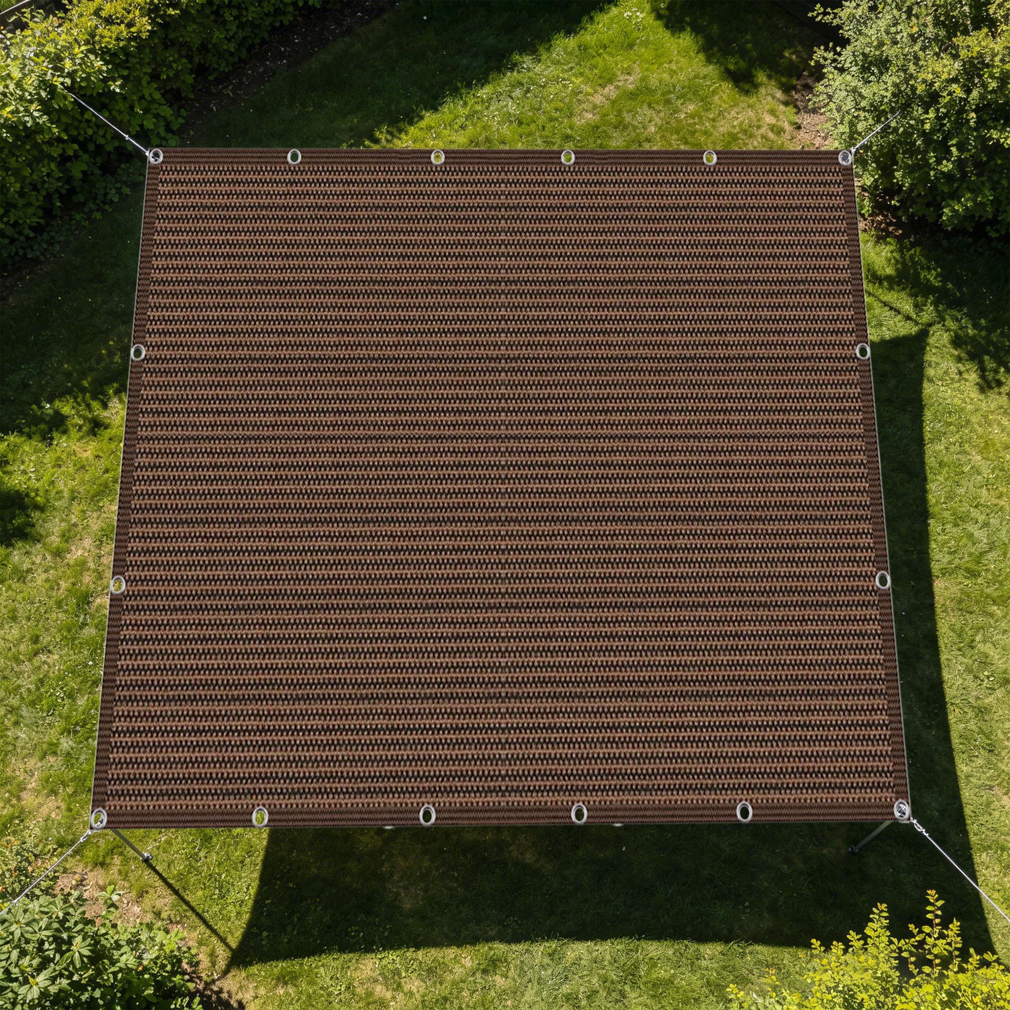 Filet d'ombrage 3.4 x 3.6 m brun résistant pour potager et serre