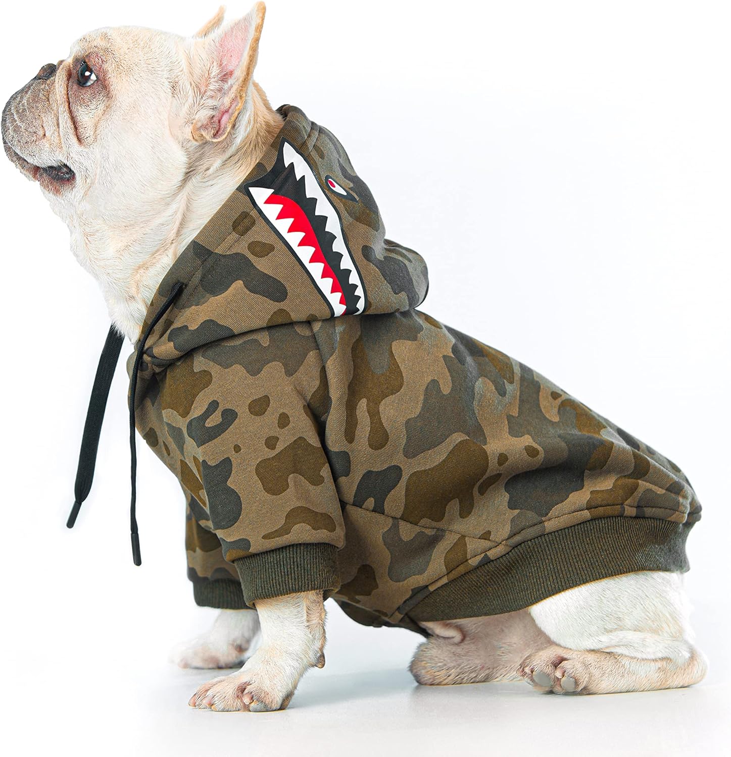 Camo Dog Hoodie Dog Clothes Extra Warm Fleece Lining Stretchy Fit for Small Medium Large Dogs (Camo