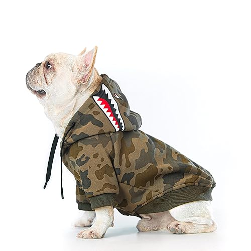 Camo Dog Hoodie Dog Clothes Extra Warm Fleece Lining Stretchy