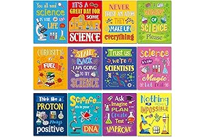 12 Pcs Positive Chemistry Posters: A Vibrant Burst of Science for Your Laboratory Decor