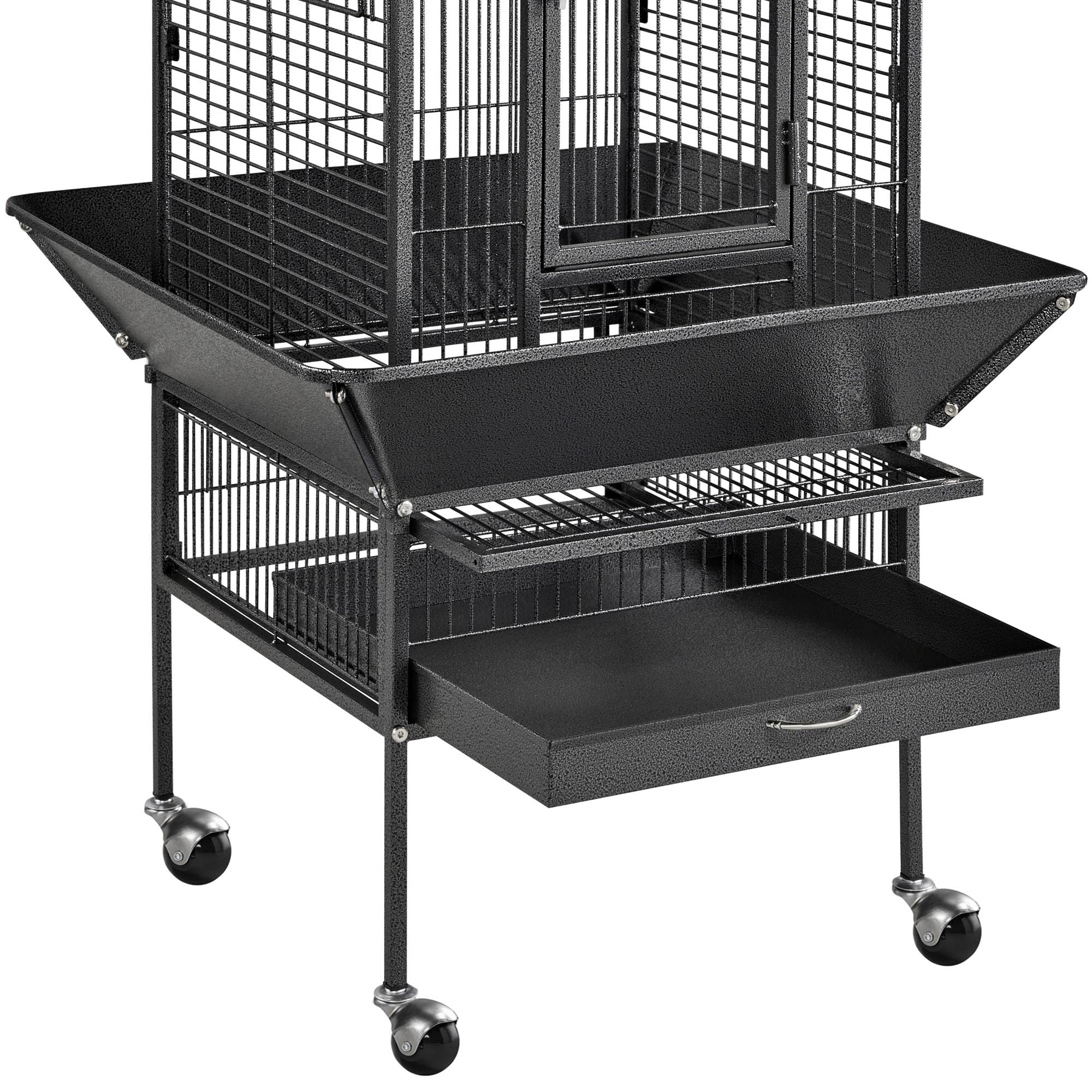 Yaheetech Wrought Iron Rolling Large Bird Cages for African Grey Small
