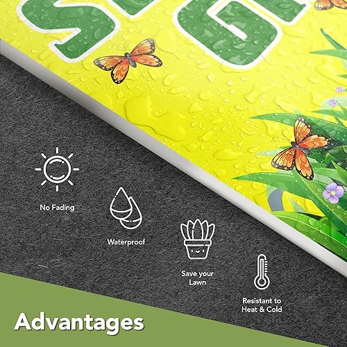 Miniatura 5 de 2 carteles de Stay Off Grass For Yard de 8 x 12 pulgadas de doble cara con texto en inglés Keep Off Gras, letrero de Please Keep Off Gras, letreros