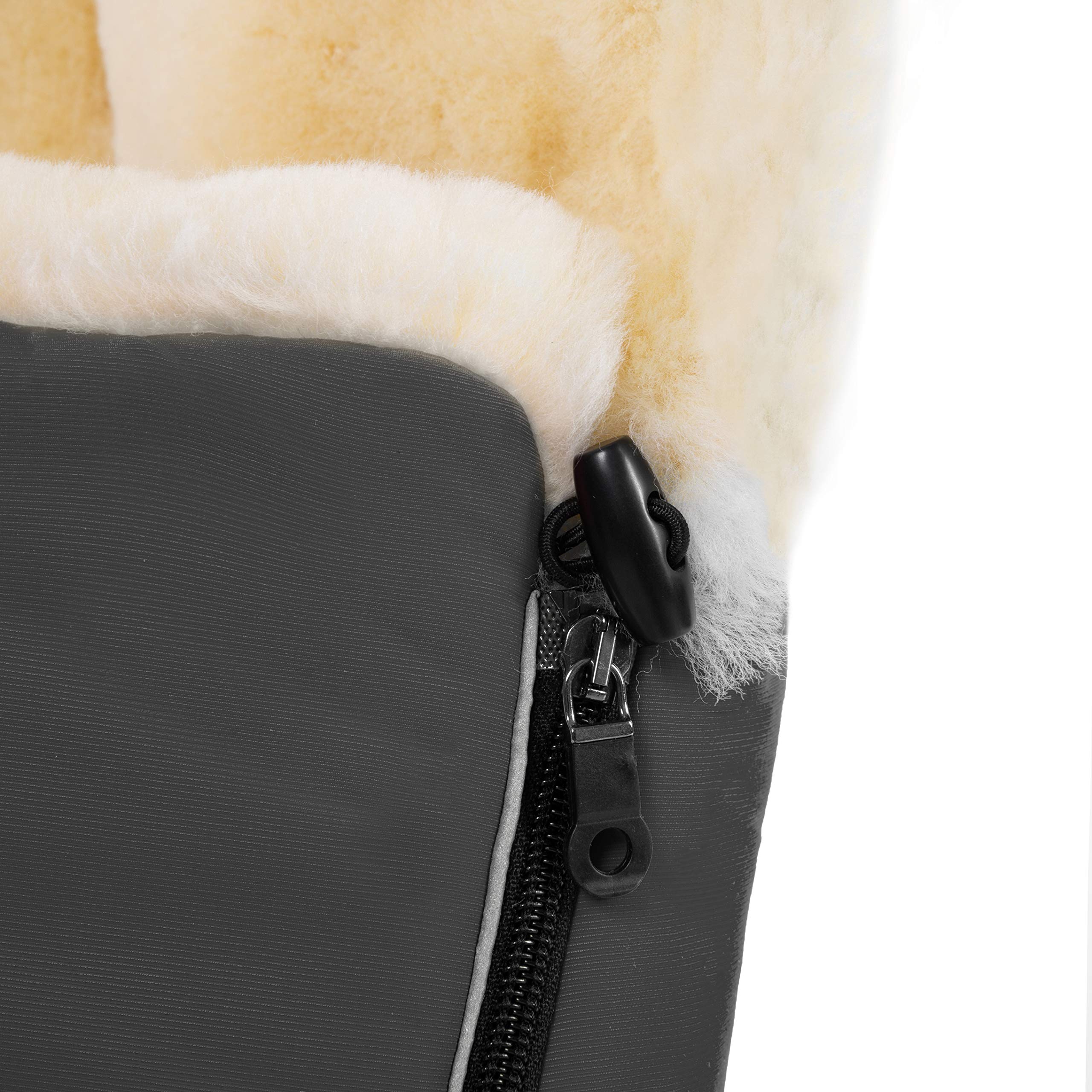 WERNER CHRIST BABY Lammfell-Fußsack FLIMS warmer Kinderwagen-Fußsack medizinisches Fell universal Langsschlitze Stone grau