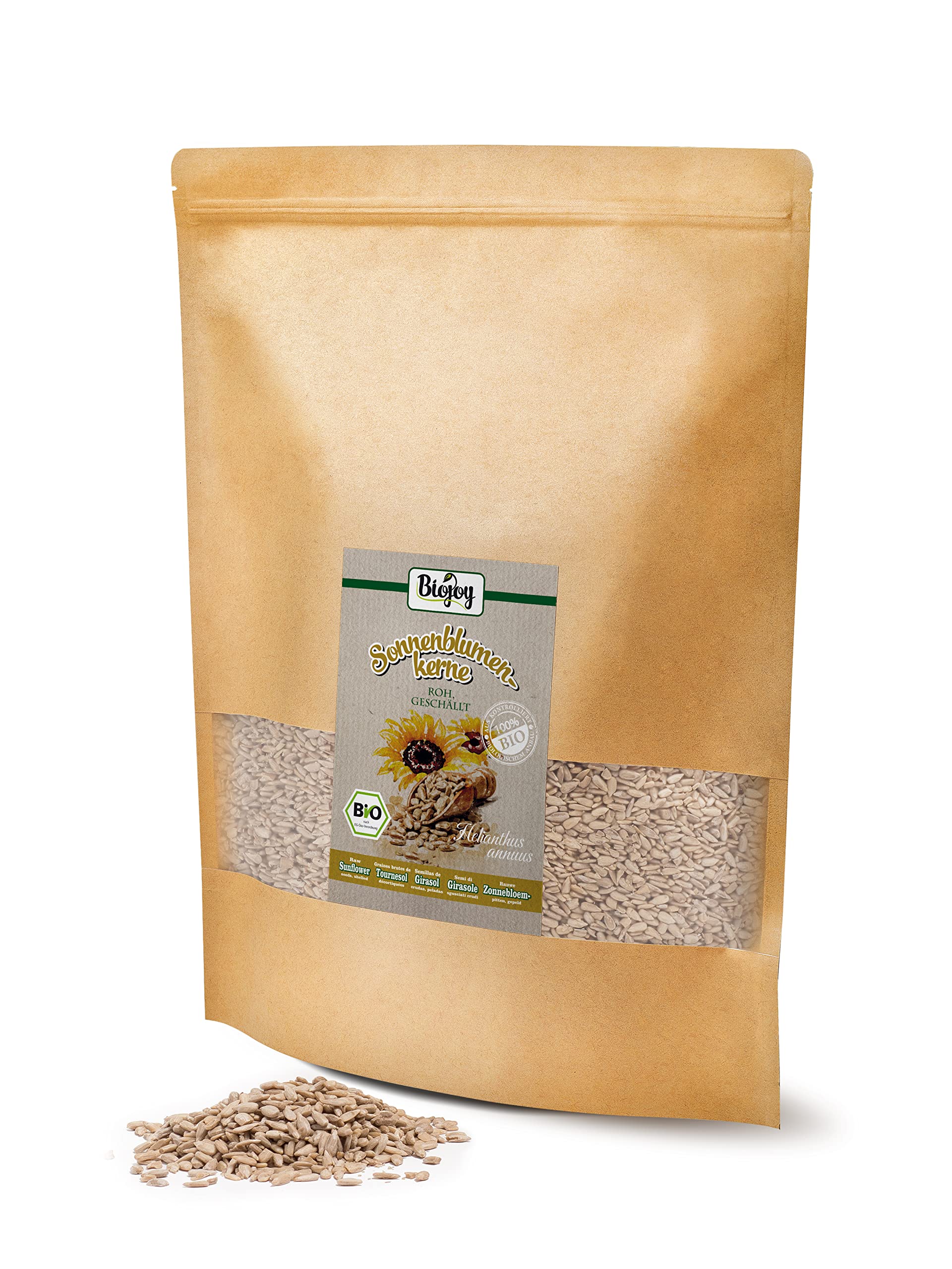 Biojoy BIO-Sonnenblumenkerne geschält (2,5 kg), roh und ungesalzen