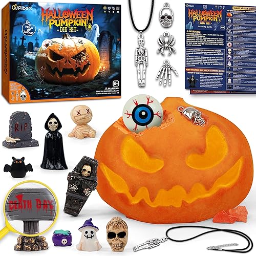 Spooky Pumpkin Dig Kit – Excavation Science Kit with 14