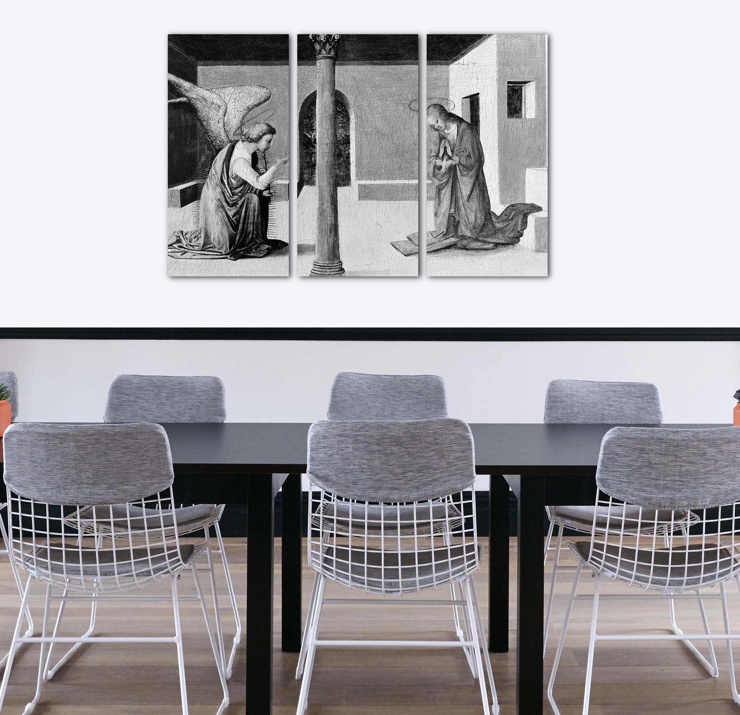 Printed Paintings Impresión sobre Lienzo 3 Partes(120x80cm): Taller de Fra Filippo Lippi - La Anu