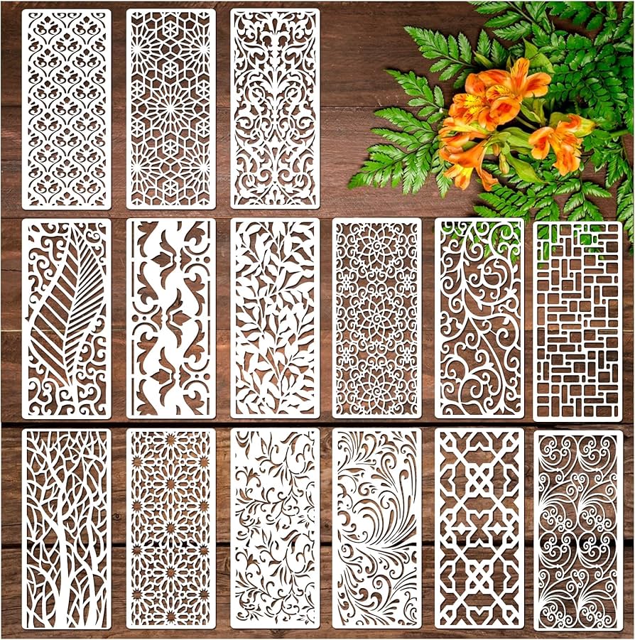 amazon-com-15-pieces-stencils-for-painting-border-leaf-stencil-template-plant-furniture-cake-decorative-stencils-for-wood-diy-craft-canvas-fabric-home-decor-15pcs-border-arts-crafts-sewing