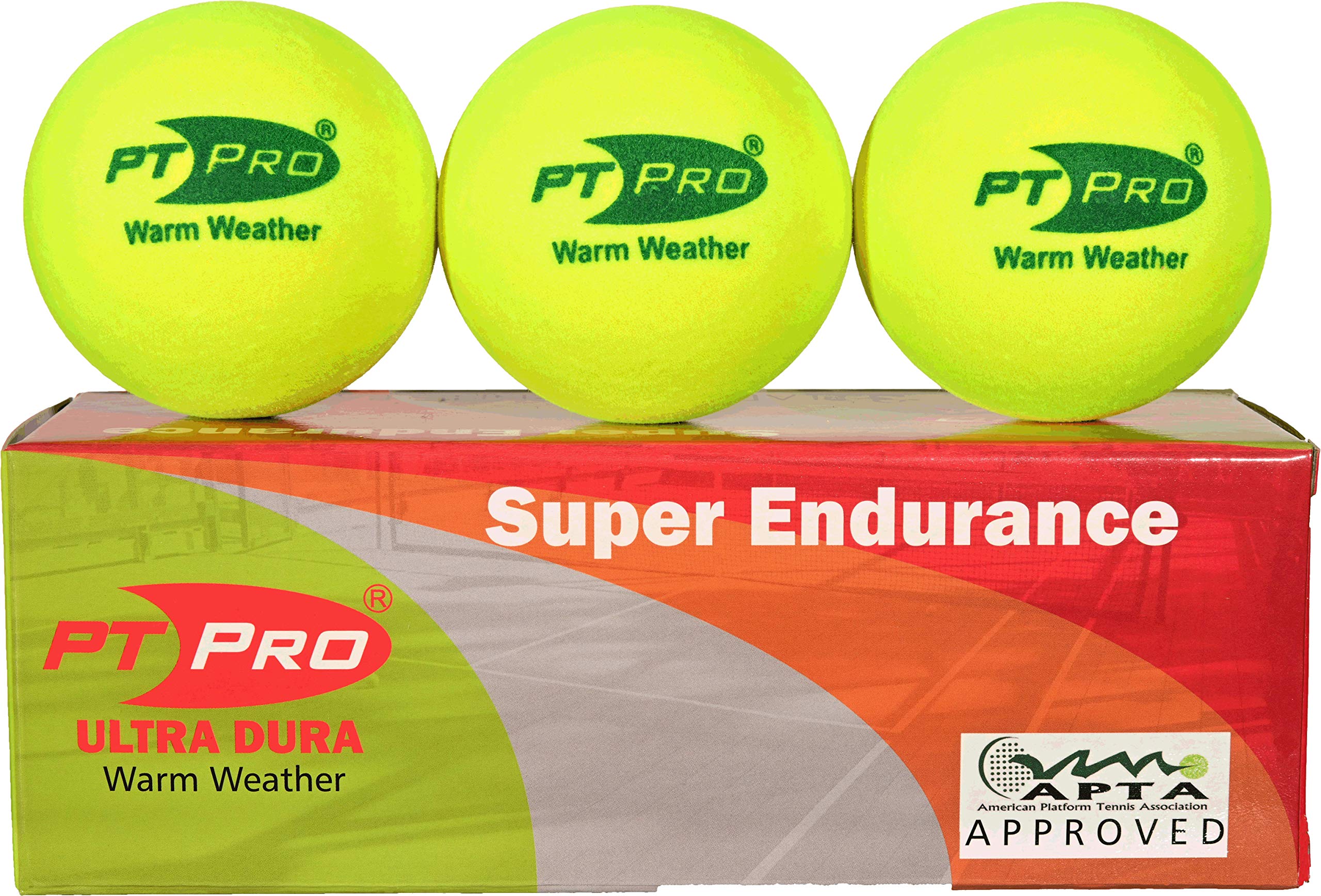 PT Pro New Ultra Dura Platform Tennis Summer Balls, 3 Balls, 1 Sleeve