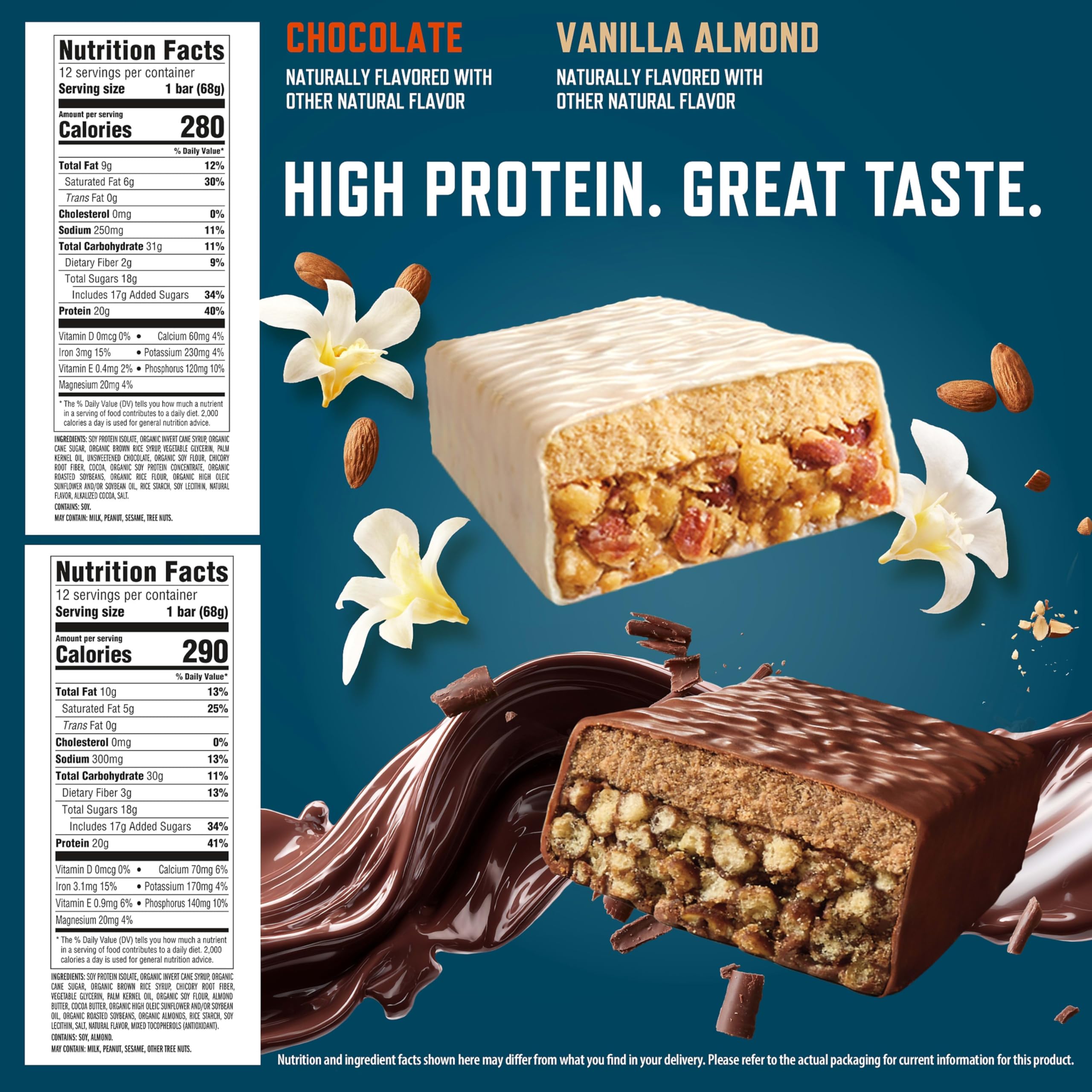 Clif Builders Protein Bars, 4-Flavor Variety Pack, 20g Plant Based Protein, Gluten Free, Non-GMO, No Artificial Sweeteners, 2.4 oz. (12 Count) — Amazon image 3