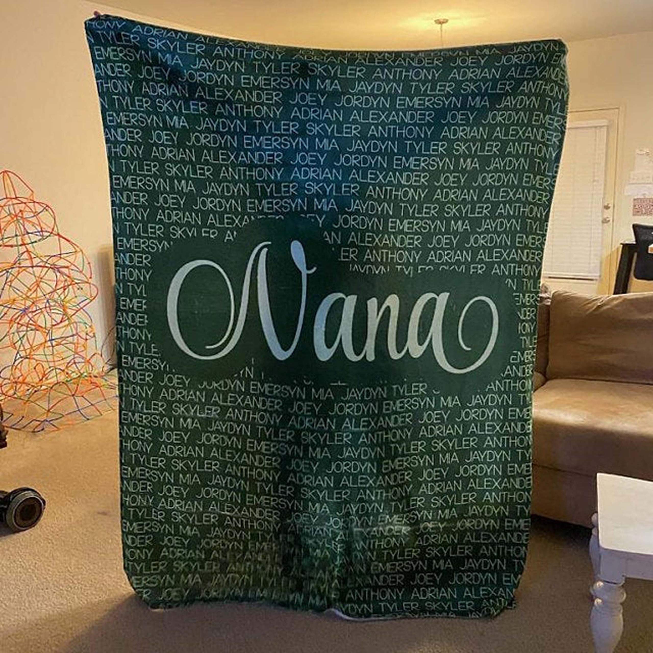 Custom Name Throw Blanket - 60x50 Personalized Gift For Grandma, Family, Or Friends