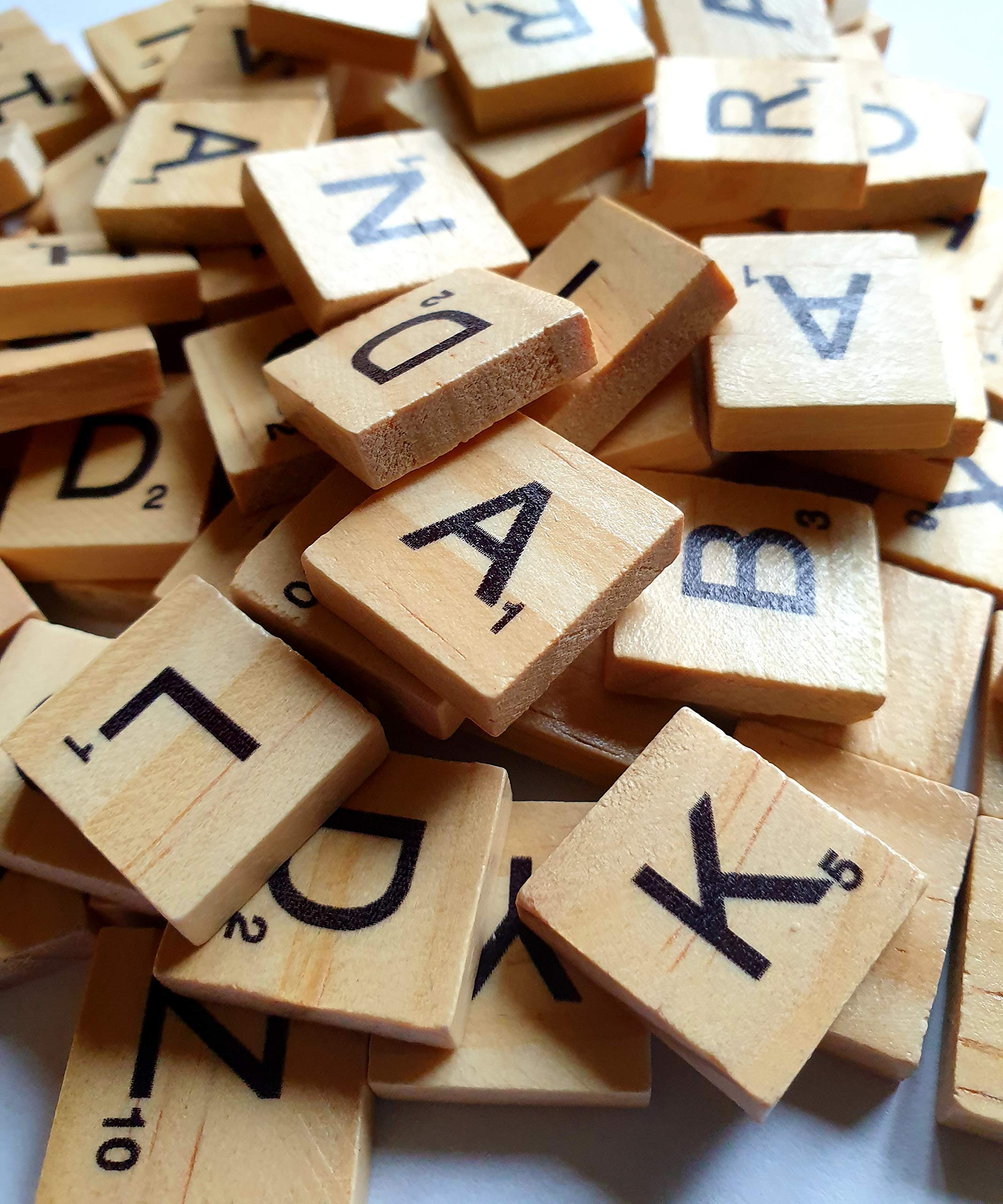 100 Pcs/Full Set Wooden Alphabet Tiles Letters for Board Games Education, Crafts, Natural Wood - Image 2