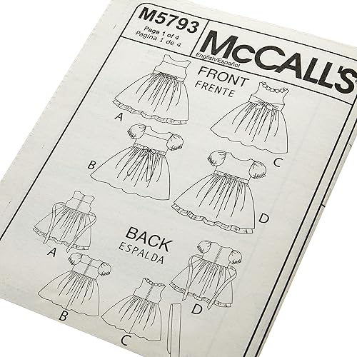 Miniatura 2 de McCall's Patterns M5793 Vestidos forrados para niñosniñas, talla CL (6-7-8)